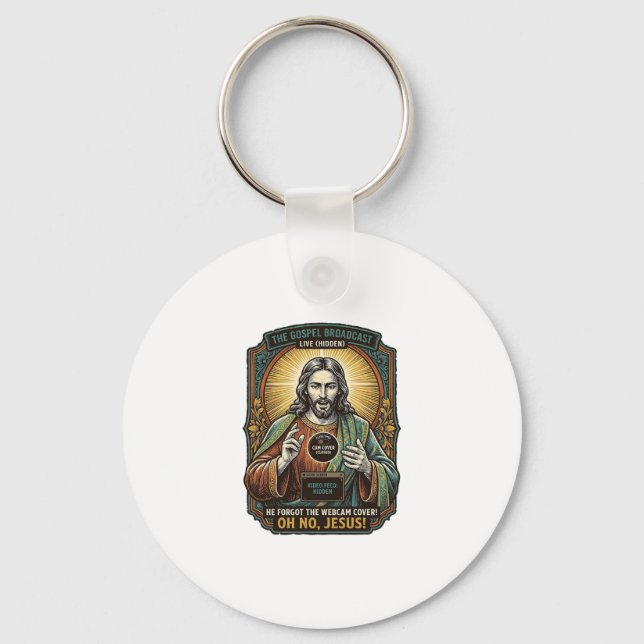 Jesus Svart Skärm Glömd Webbkamera Täck Virtual  Nyckelring (Framsida)