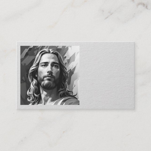Jesus Svarta och vita Affärskort Visitkort (Framsida)