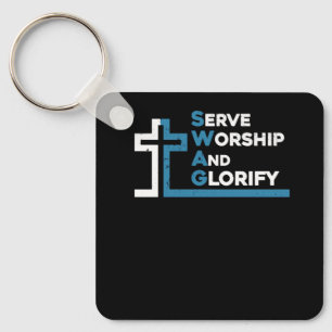Jesus Swag Worship Glorify Faith Religiösa C Nyckelring