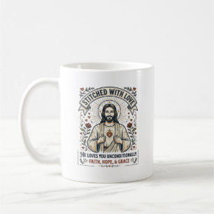 Jesus sy Quiltning Tröja Kristna Grafisk_1 Kaffemugg