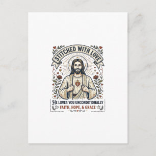 Jesus sy Quiltning Tröja Kristna Grafisk_1 Vykort