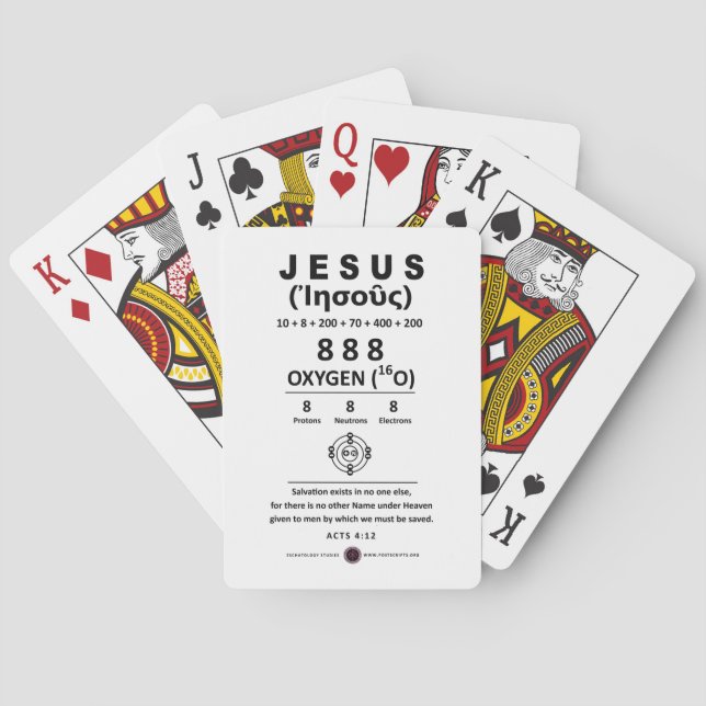 Jesus syre 888 Namn Casinokort (Baksidan)