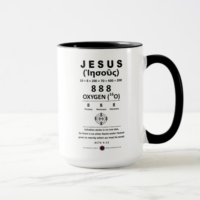 Jesus syre 888 Namn Mugg (Höger)