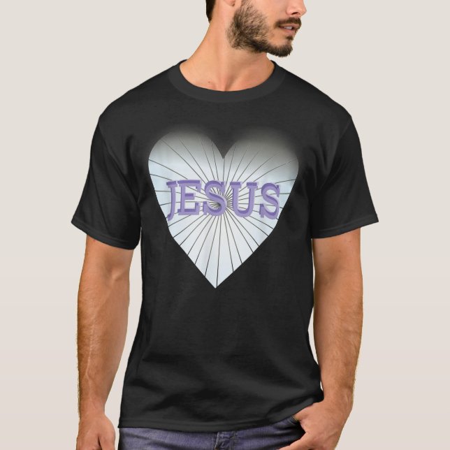 Jesus T I Kärlek Heart Jesus  Shirt (Framsida)