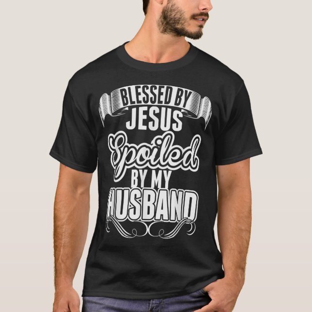 Jesus T-shirt  Välsignad av Jesus Förstörd av min  (Framsida)