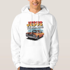 Jesus Ta hjulets Vintage muskelbil Hoodie