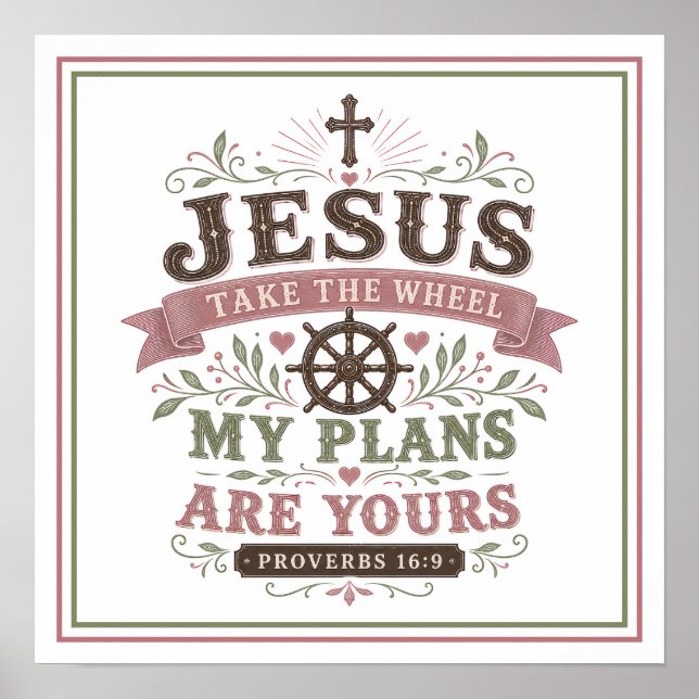 Jesus Ta Kontrollen Min Plan Är Din Citat Poster (Framsidan)