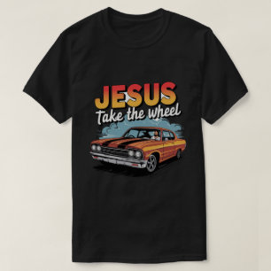 Jesus Ta Kontrollen över Bilen Vintage Muskulär Bi T Shirt