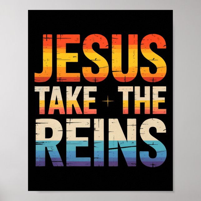 Jesus Take The Reins - Insrational Christian Surre Poster (Framsidan)