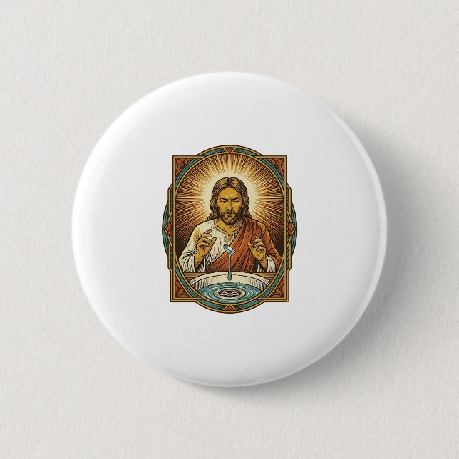 Jesus tappade kontaktlins i badrumssjunkavloppet B Knapp (Framsida)
