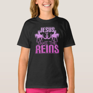 Jesus tar Reins Coola Tävling Horse    TT- T Shirt