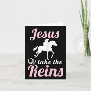 Jesus tar Religiösan Reins Christian Faith Sed Kort