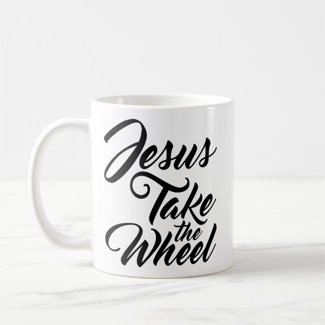 Jesus tar rulla kaffemugg (Vänster)