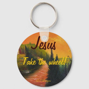 Jesus tar rulla Keychain Nyckelring
