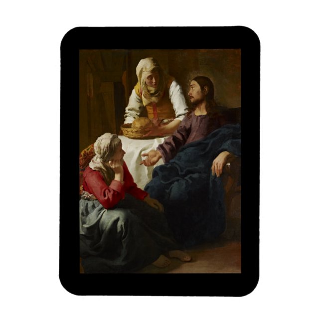 Jesus Teaching Mary och Martha Magnet (Vertikal)