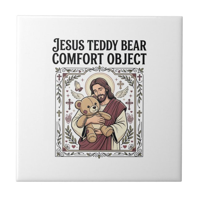 Jesus Teddy Bear Tröst Objekt Jesus Teddy Bear C Kakelplatta (Framsidan)