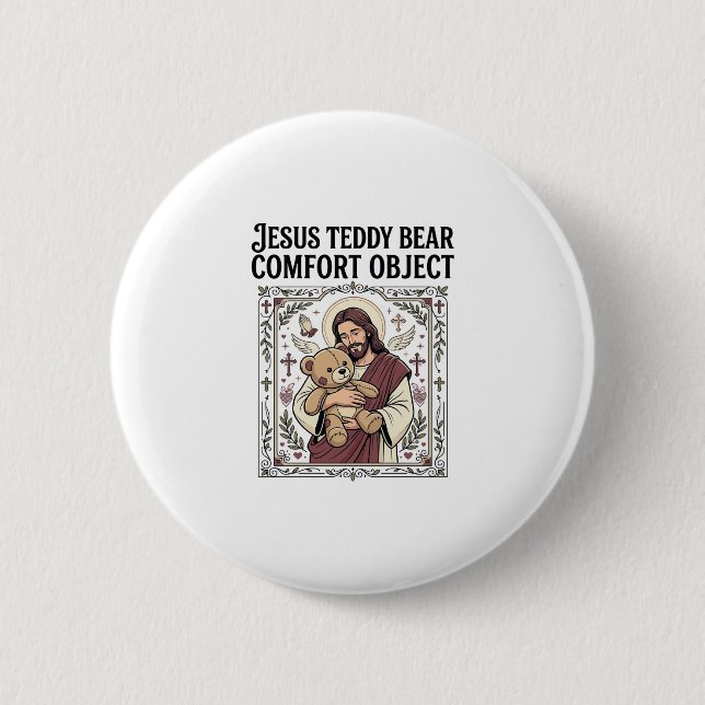 Jesus Teddy Bear Tröst Objekt Jesus Teddy Bear C Knapp (Framsida)