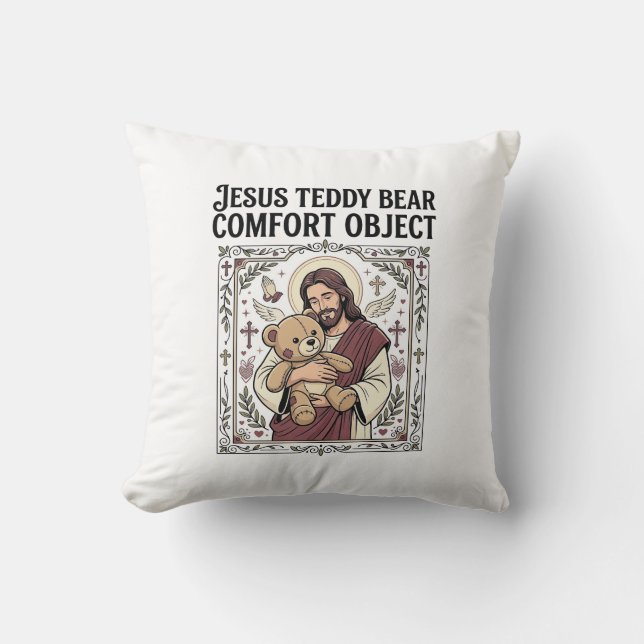 Jesus Teddy Bear Tröst Objekt Jesus Teddy Bear C Kudde (Framsida)