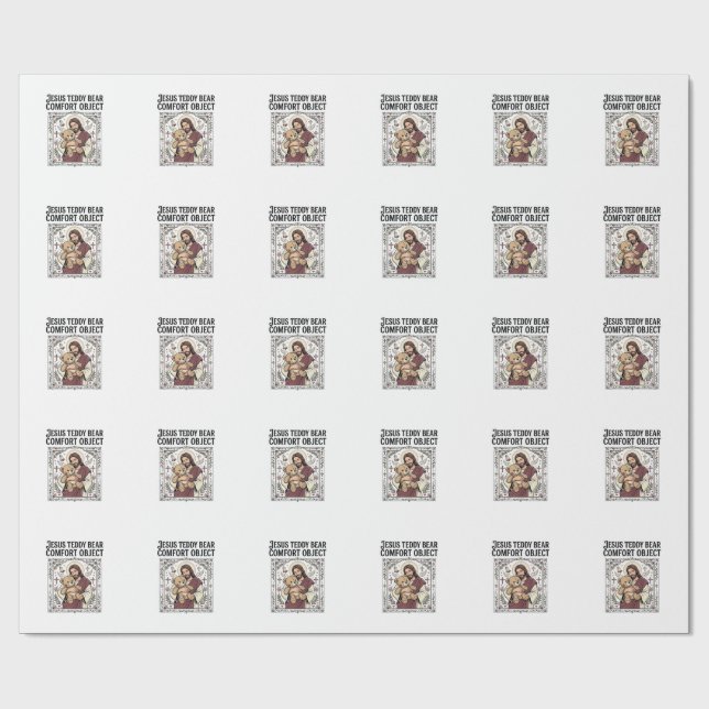 Jesus Teddy Bear Tröst Objekt Jesus Teddy Bear C Presentpapper (Platt)