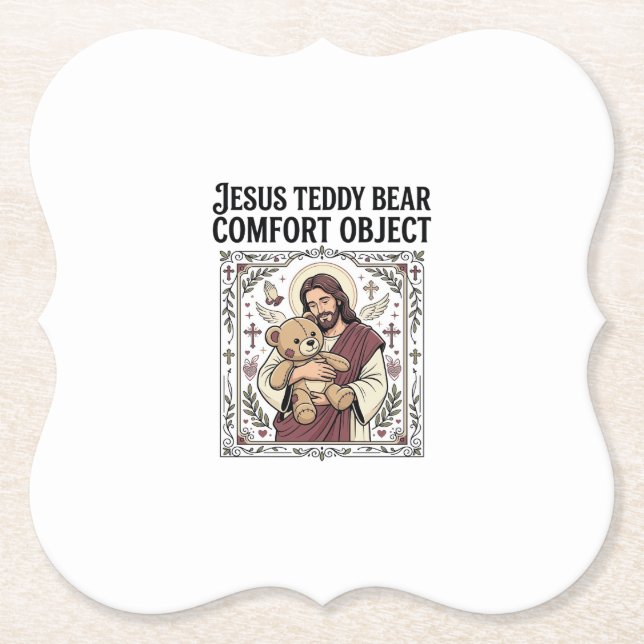 Jesus Teddy Bear Tröst Objekt Jesus Teddy Bear C Underlägg Papper (Framsida)