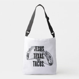 Jesus Texas och Tacos Funny Food Cinco De Mayo Axelväska