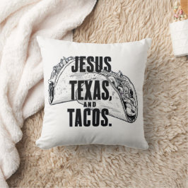Jesus Texas och Tacos Funny Food Cinco De Mayo Kudde