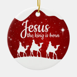 Jesus the King is Born Divine Passage ⛪️ 🎄 Julgransprydnad Keramik