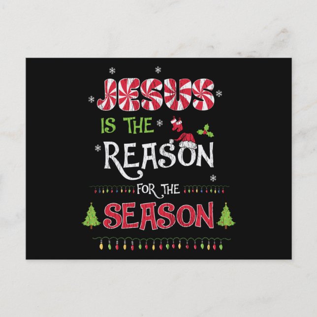 Jesus The Reason The Season Christian Christmas Vykort (Framsida)