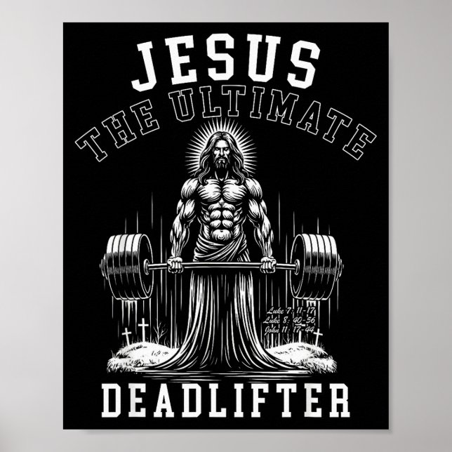 Jesus The Ultimate Deadlifter - Jesus Deadlifting  Poster (Framsidan)
