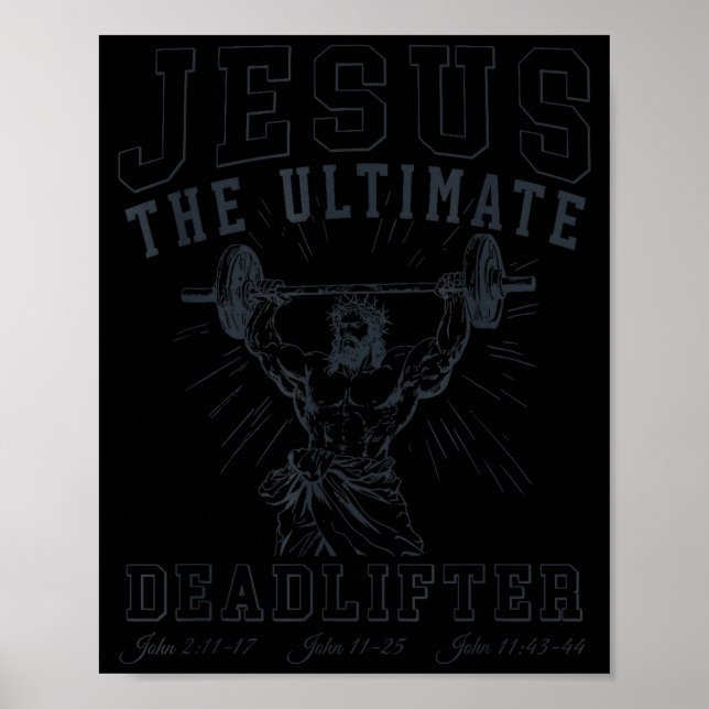 Jesus The Ultimate Deadlifter - Jesus Deadlifting  Poster (Framsidan)