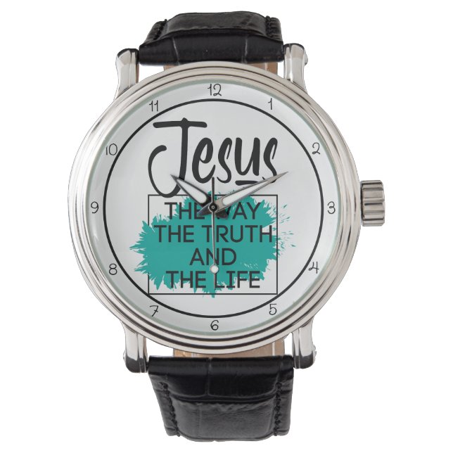 Jesus The Way The Truth And The Life Graphic Armbandsur (Framsida)