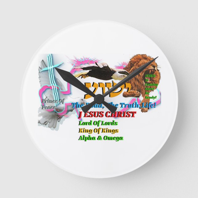 Jesus The Way ,The Truth. Life! Lion Of Judah Rund Klocka (Framsida)