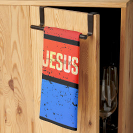 Jesus, The Way, The Truth, The Life Retro Sunset Kökshandduk