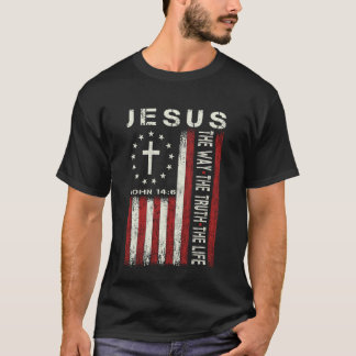 Jesus The Way Truth Life God Christian Bible Faith T Shirt