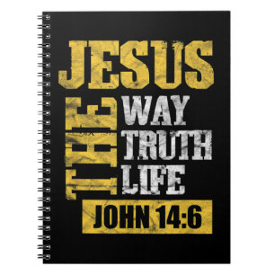 Jesus The Way Truth Life John 14:6 Christian Bible Anteckningsbok