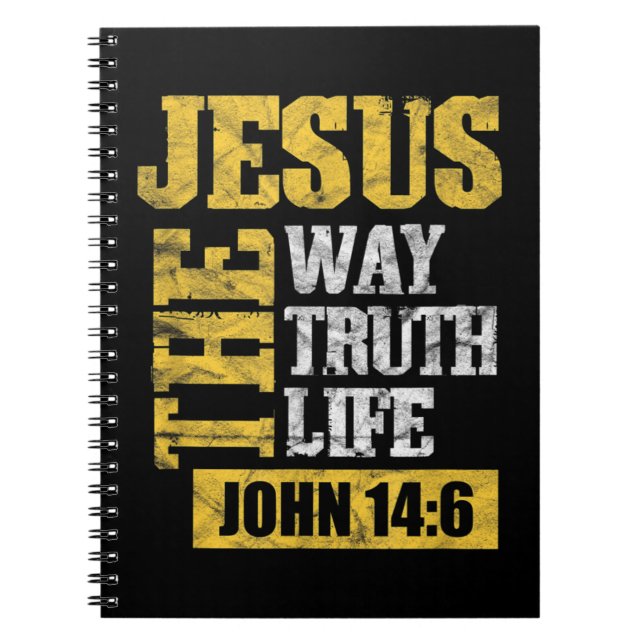 Jesus The Way Truth Life John 14:6 Christian Bible Anteckningsbok (Framsidan)
