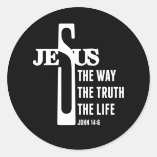 Jesus The Way Truth The Life john 14-6 Christian Runt Klistermärke