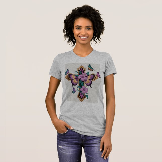Jesus [Theme] Camiseta Feminina Fé Brasil Presente T Shirt (Hel framsida)