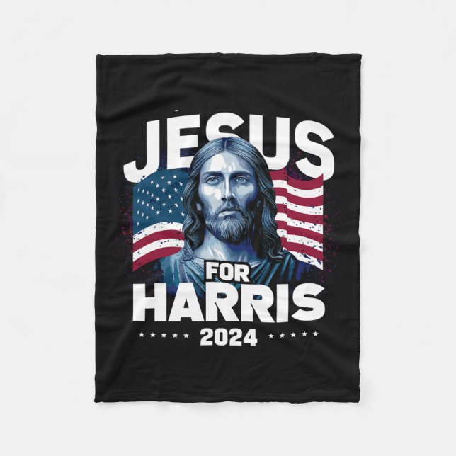 Jesus till Harris Kamala 2024 Fleecefilt (Framsidan)