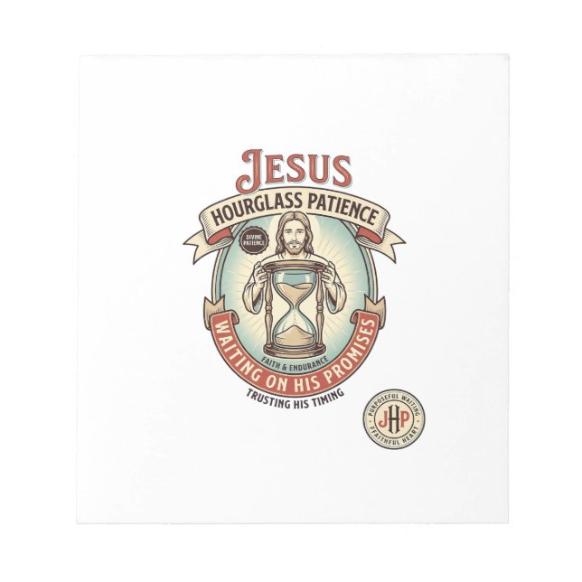 Jesus Timglas Tålamod Jesus Timglas Tålamod  Anteckningsblock (Framsida)