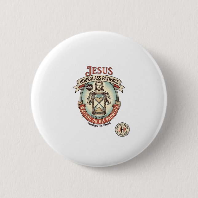 Jesus Timglas Tålamod Jesus Timglas Tålamod  Knapp (Framsida)