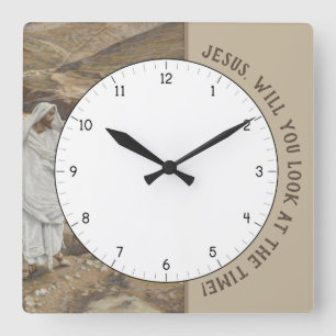 Jesus, titta på tiden då Kristus Clock. Fyrkantig Klocka