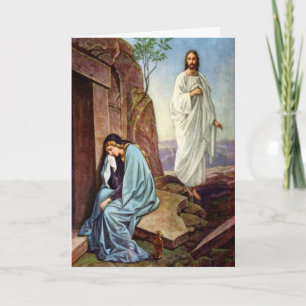 Jesus tittar kvinnahälsningkortet kort