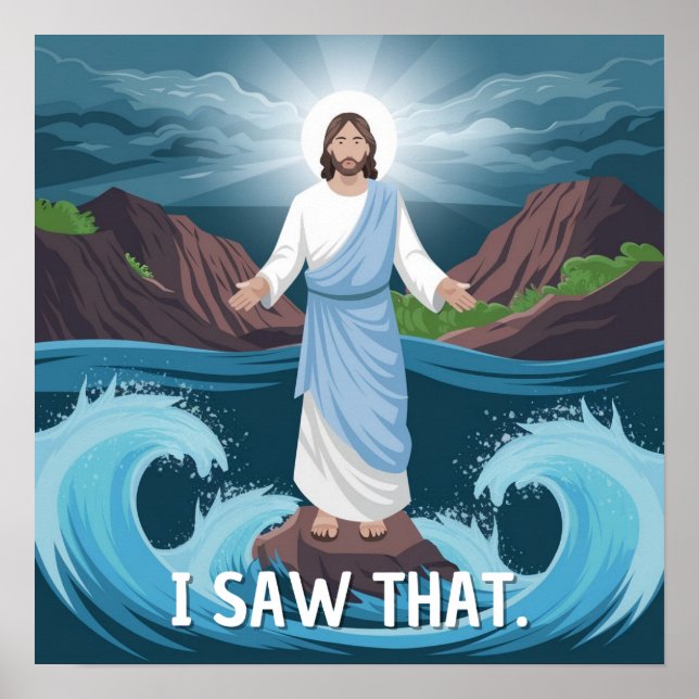 Jesus tittar på dig, jag såg att Jesus Meme Poster (Framsidan)