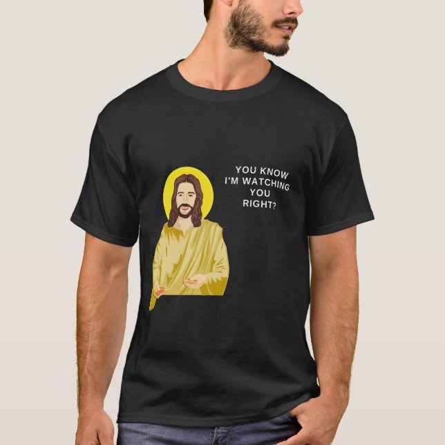 Jesus tittar på er Manar katolik T Shirt (Framsida)