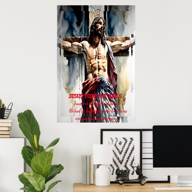 Jesus tog nagel poster (Hemmakontoret)