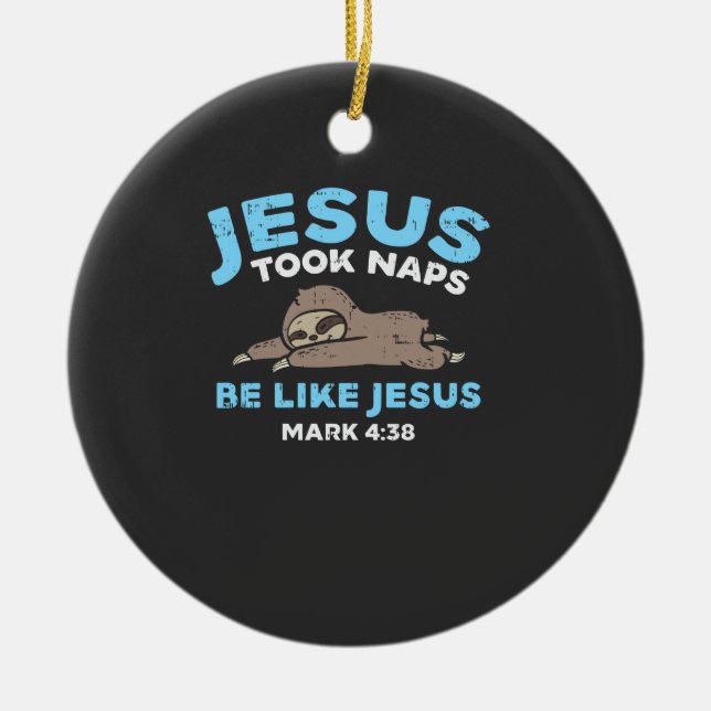 Jesus tog tupplurar dovendyr Funny Bibelvers Gud K Julgransprydnad Keramik (Framsidan)