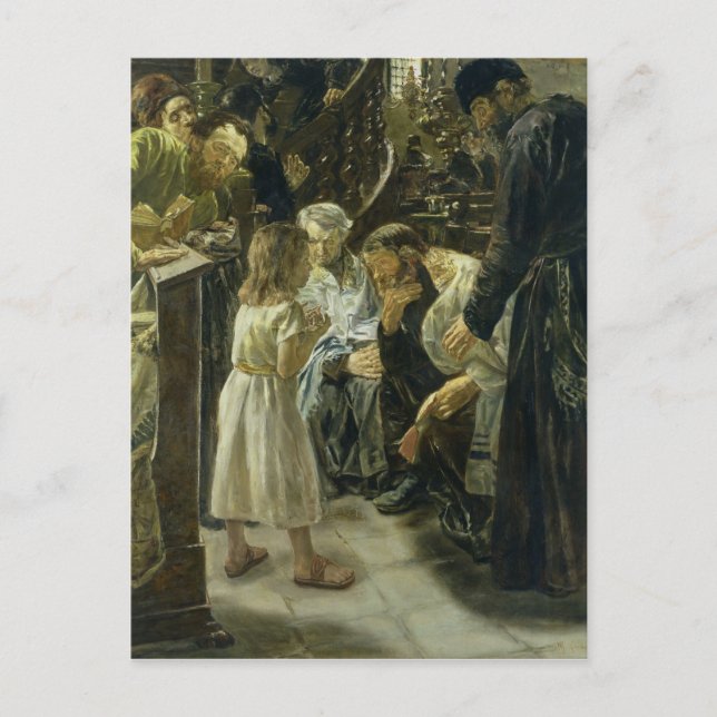 Jesus tolv år gammal i templet, 1879 vykort (Framsida)