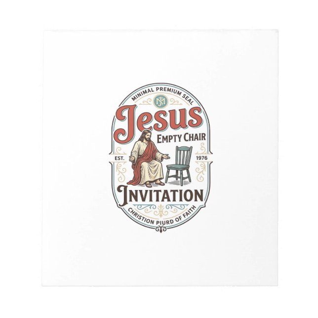 Jesus tom stol Invitation Jesus tom stol Inv Anteckningsblock (Framsida)
