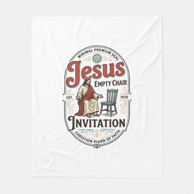 Jesus tom stol Invitation Jesus tom stol Inv Fleecefilt (Framsidan)